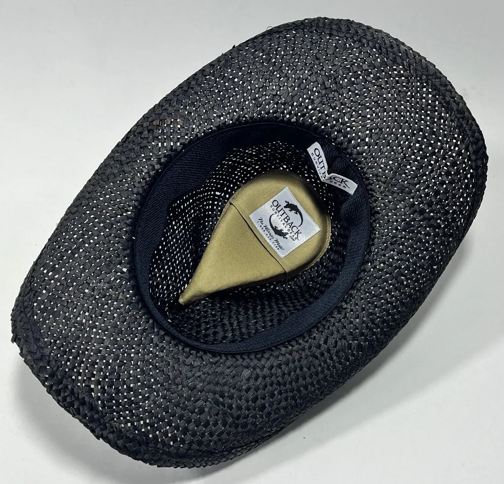Outback Survival Gear Straw Hat Bundaberg Rum in Black SBUNBK