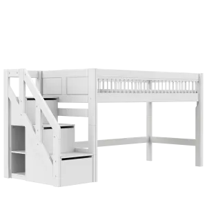 Semi high bed with stepladder - Breeze