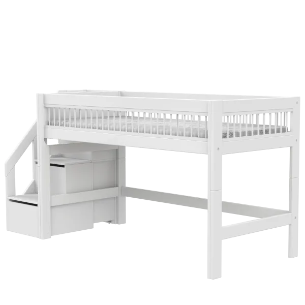 Semi high bed with stepladder - Breeze