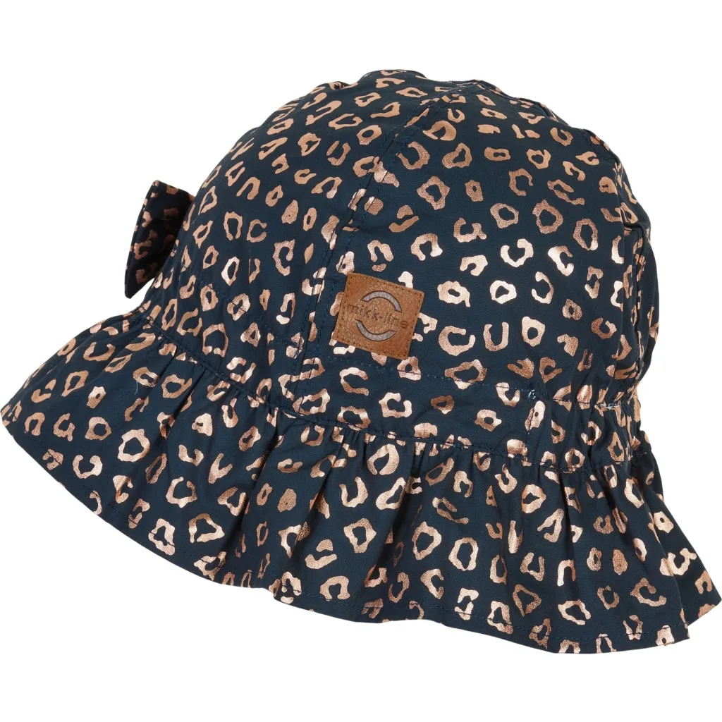 Summer Hat UPF50  w. Bow and Print - Blue Nights