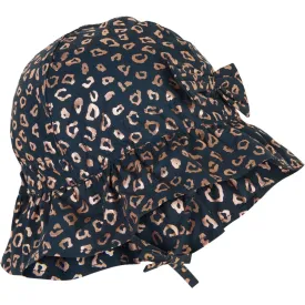 Summer Hat UPF50  w. Bow and Print - Blue Nights