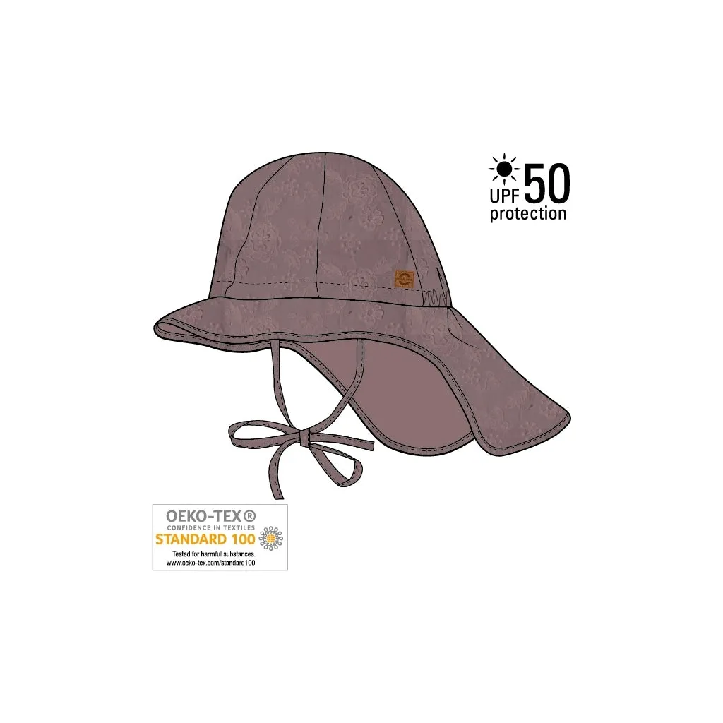 Summerhat Long Neck UPF50  w. Embroidery - Twilight Mauve