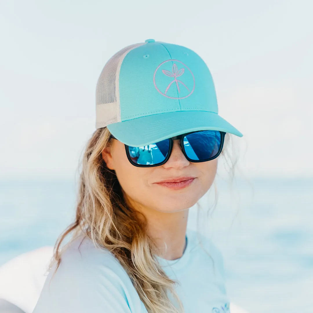 Turquoise Tri-Leaf - Trucker